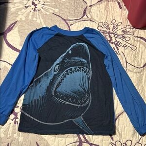 Kids Blue Shark Graphic Long Sleeve Shirt and matching pants